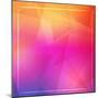 Abstract Orange Pink Background with Shining White Lines and Frame-marinini-Mounted Art Print