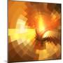 Abstract Orange Shining Circle Tunnel Background-art_of_sun-Mounted Art Print