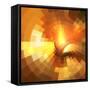 Abstract Orange Shining Circle Tunnel Background-art_of_sun-Framed Stretched Canvas