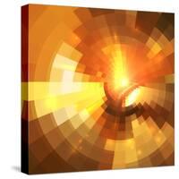 Abstract Orange Shining Circle Tunnel Background-art_of_sun-Stretched Canvas