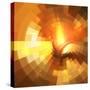 Abstract Orange Shining Circle Tunnel Background-art_of_sun-Stretched Canvas