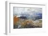 Abstract Painting. Acrylic Texture in Soft Pastel Colors like Gray, Beige, Brown and Blue . Modern-Dina Dankers-Framed Photographic Print