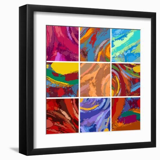 Abstract Painting Background Design Set-Igor Zakowski-Framed Art Print