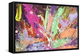 Abstract Painting Background With Expressive Bright Brush Strokes-run4it-Framed Stretched Canvas
