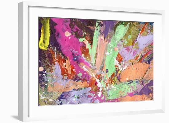 Abstract Painting Background With Expressive Bright Brush Strokes-run4it-Framed Art Print