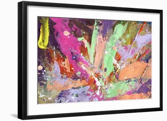 Abstract Painting Background With Expressive Bright Brush Strokes-run4it-Framed Art Print