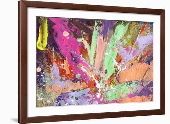 Abstract Painting Background With Expressive Bright Brush Strokes-run4it-Framed Art Print