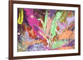 Abstract Painting Background With Expressive Bright Brush Strokes-run4it-Framed Art Print