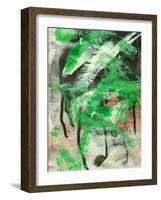 Abstract Painting Background With Expressive Brush Strokes-run4it-Framed Art Print