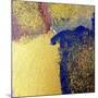 Abstract Painting. Gold Texture with Acrylic. Hand Painted Background-Lyuart-Mounted Art Print