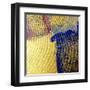 Abstract Painting. Gold Texture with Acrylic. Hand Painted Background-Lyuart-Framed Art Print