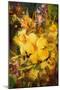 Abstract Painting of Vibrant Yellow Flowers,Illustration-Tithi Luadthong-Mounted Art Print