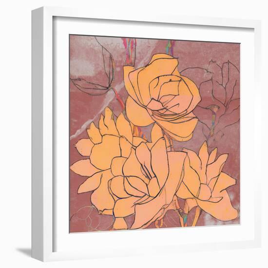 Abstract Pale Roses-Elena Ray-Framed Art Print