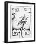 Abstract Palm Tree Black And White I-Megan Aroon Duncanson-Framed Art Print