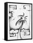 Abstract Palm Tree Black And White I-Megan Aroon Duncanson-Framed Stretched Canvas