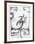 Abstract Palm Tree Black And White I-Megan Aroon Duncanson-Framed Art Print