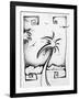 Abstract Palm Tree Black And White I-Megan Aroon Duncanson-Framed Art Print