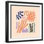 Abstract Pattern Organic Shapes. Modern Matisse Inspired Doodle Elements, Hand Drawn Scribble Set,-Amr Morsi-Framed Photographic Print