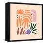 Abstract Pattern Organic Shapes. Modern Matisse Inspired Doodle Elements, Hand Drawn Scribble Set,-Amr Morsi-Framed Stretched Canvas