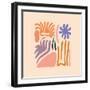 Abstract Pattern Organic Shapes. Modern Matisse Inspired Doodle Elements, Hand Drawn Scribble Set,-Amr Morsi-Framed Photographic Print