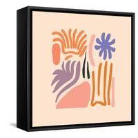 Abstract Pattern Organic Shapes. Modern Matisse Inspired Doodle Elements, Hand Drawn Scribble Set,-Amr Morsi-Framed Stretched Canvas