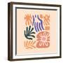 Abstract Pattern Organic Shapes. Modern Matisse Inspired Doodle Elements, Hand Drawn Scribble Set,-Amr Morsi-Framed Photographic Print