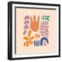 Abstract Pattern Organic Shapes. Modern Matisse Inspired Doodle Elements, Hand Drawn Scribble Set,-Amr Morsi-Framed Photographic Print