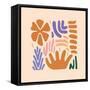 Abstract Pattern Organic Shapes. Modern Matisse Inspired Doodle Elements, Hand Drawn Scribble Set,-Amr Morsi-Framed Stretched Canvas