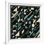 Abstract Pattern with Geometric Shapes-Magnia-Framed Art Print