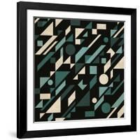 Abstract Pattern with Geometric Shapes-Magnia-Framed Art Print