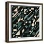 Abstract Pattern with Geometric Shapes-Magnia-Framed Art Print