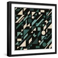 Abstract Pattern with Geometric Shapes-Magnia-Framed Art Print