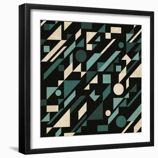 Abstract Pattern with Geometric Shapes-Magnia-Framed Art Print