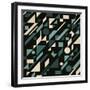 Abstract Pattern with Geometric Shapes-Magnia-Framed Art Print