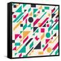 Abstract Pattern with Geometric Shapes-Magnia-Framed Stretched Canvas