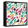 Abstract Pattern with Geometric Shapes-Magnia-Framed Stretched Canvas