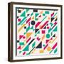 Abstract Pattern with Geometric Shapes-Magnia-Framed Art Print