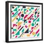 Abstract Pattern with Geometric Shapes-Magnia-Framed Art Print