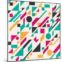 Abstract Pattern with Geometric Shapes-Magnia-Mounted Art Print