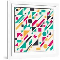 Abstract Pattern with Geometric Shapes-Magnia-Framed Art Print