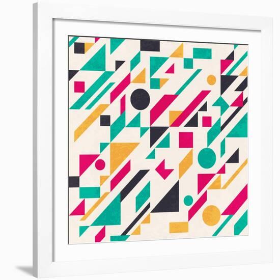 Abstract Pattern with Geometric Shapes-Magnia-Framed Art Print
