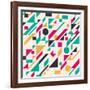 Abstract Pattern with Geometric Shapes-Magnia-Framed Art Print