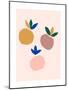 Abstract Peaches with Leaves in a Trendy Minimalist Style. Vector Collage Illustrations from Paper-ANASTASIIA DMITRIEVA-Mounted Photographic Print