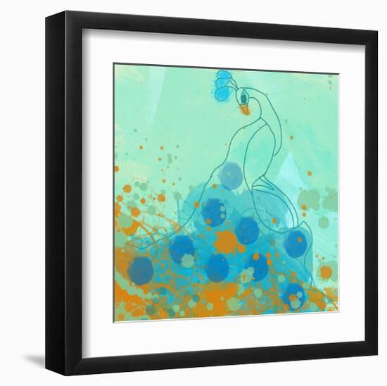 Abstract Peacock-Irena Orlov-Framed Art Print