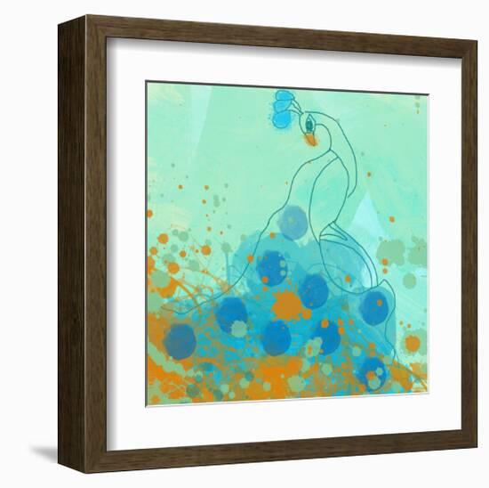 Abstract Peacock-Irena Orlov-Framed Art Print