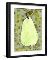 Abstract Pear With Swirls-Blenda Tyvoll-Framed Art Print