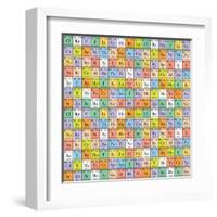 Abstract Periodic Table. Vector Illustration.-FabianGame-Framed Art Print