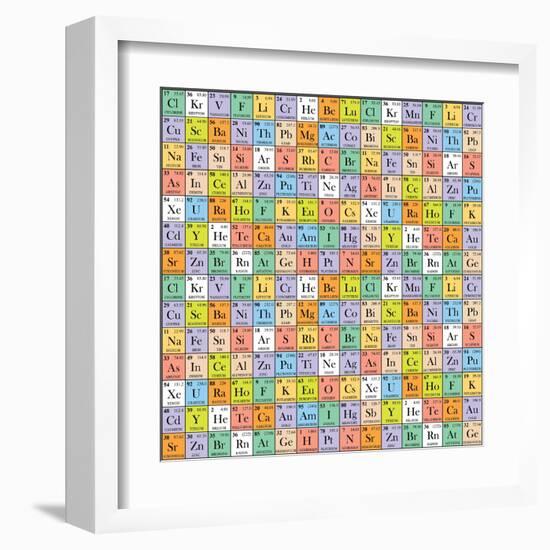 Abstract Periodic Table. Vector Illustration.-FabianGame-Framed Art Print