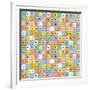 Abstract Periodic Table. Vector Illustration.-FabianGame-Framed Art Print