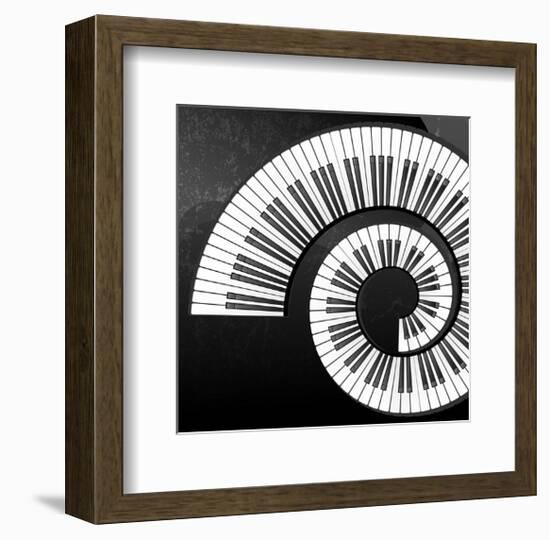 Abstract Piano Keys Spiral-null-Framed Art Print